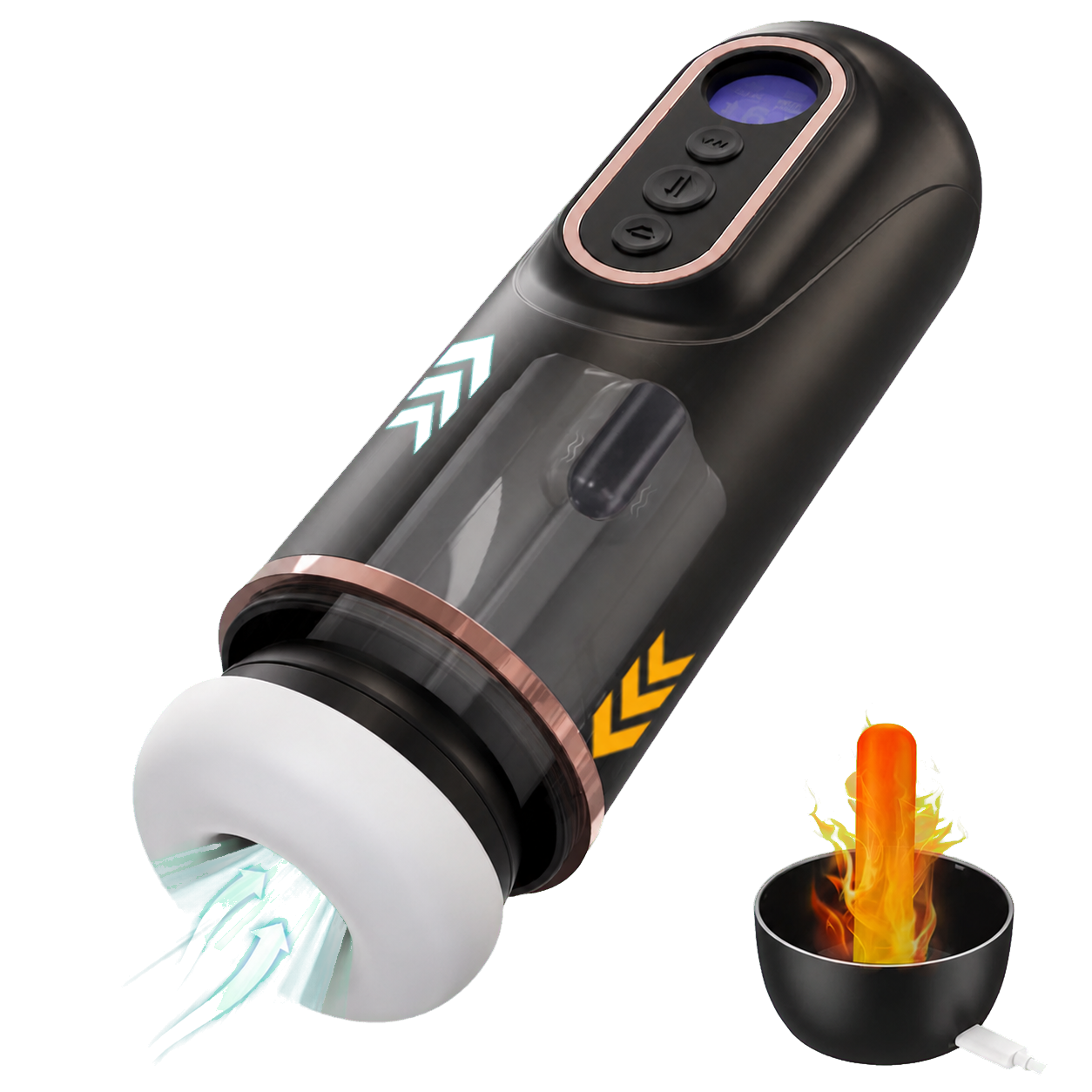 For Him male toy product with suction effect and heating accessory